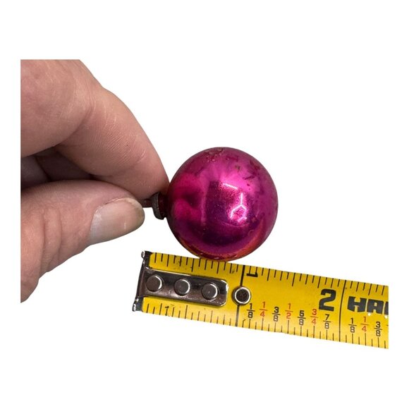 Vintage  Glass Christmas Tree Mini 1" Ornament Set Pink Rare Holiday Decor READ - Picture 5 of 10